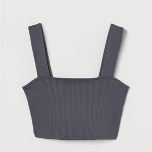 Crop camisole top in ribbed jersey with wide shoulder straps
